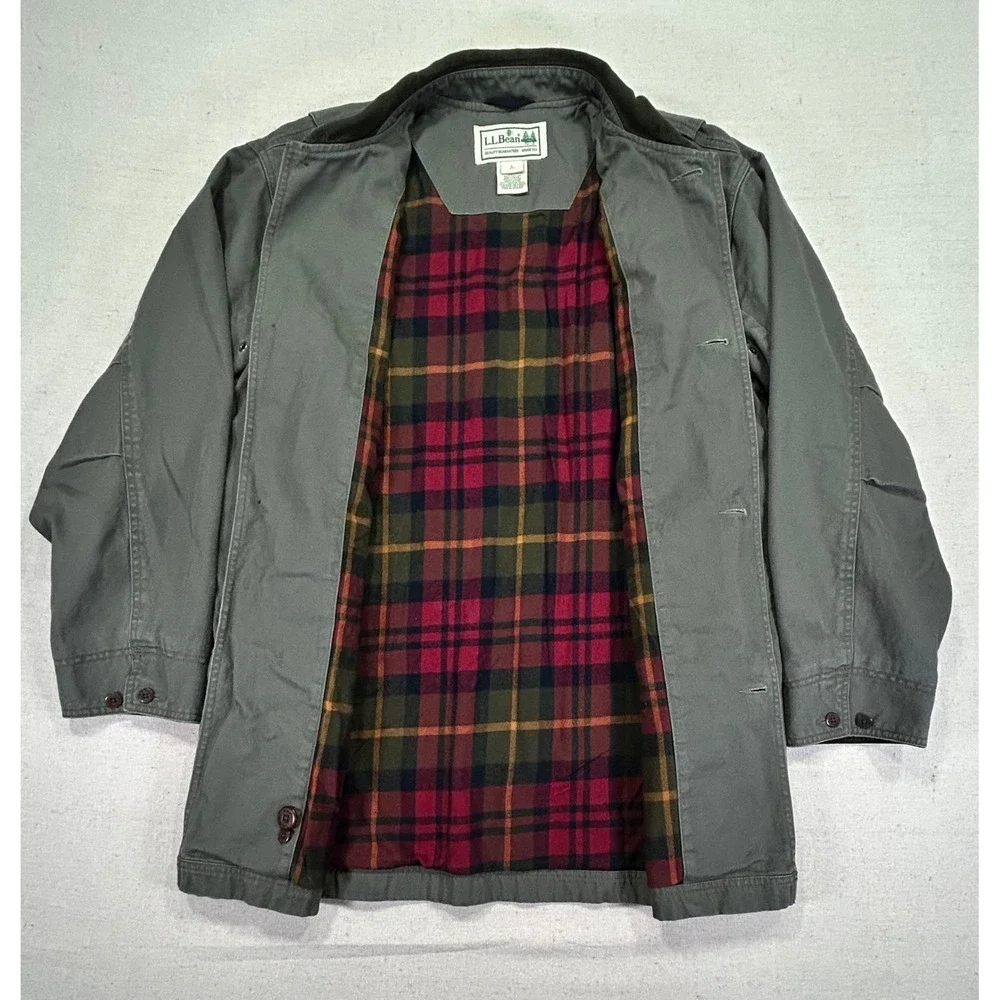 VTG L.L. Bean Men's‎ Large Tall Canvas Chore Jacket Blanket Lined Corduroy Coat